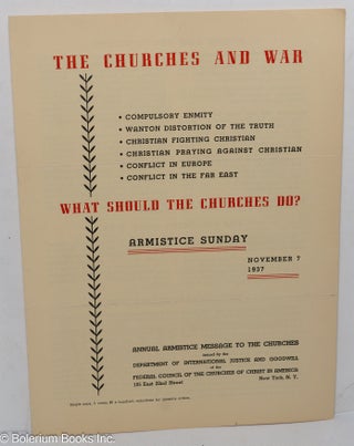 Cat.No: 306878 The Churches and War: What Should the Churches Do? Armistice Sunday,...