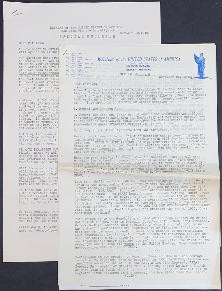 Cat.No: 306910 Mothers of the United States of America: Special Bulletin [two