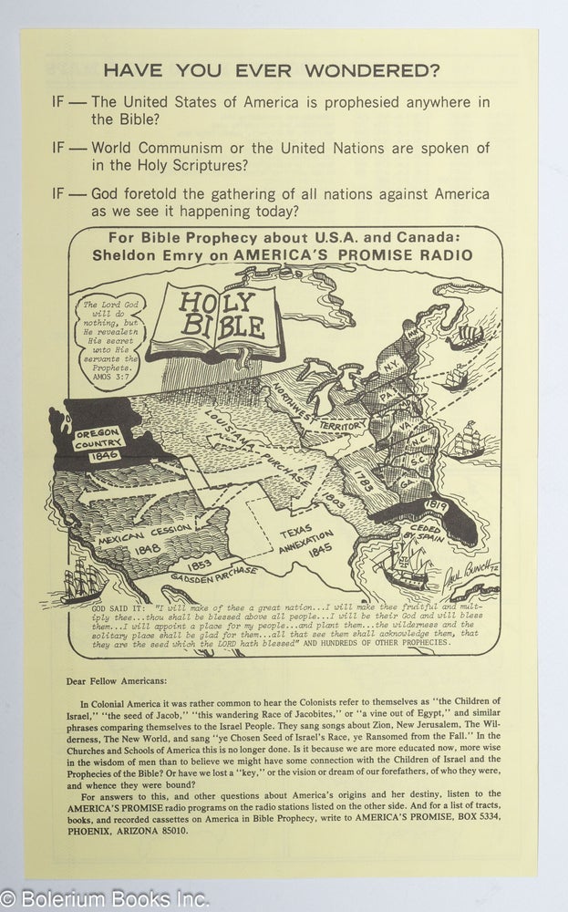 Cat.No: 307027 America's Promise radio log & maps (Nov. 1, 1980) //