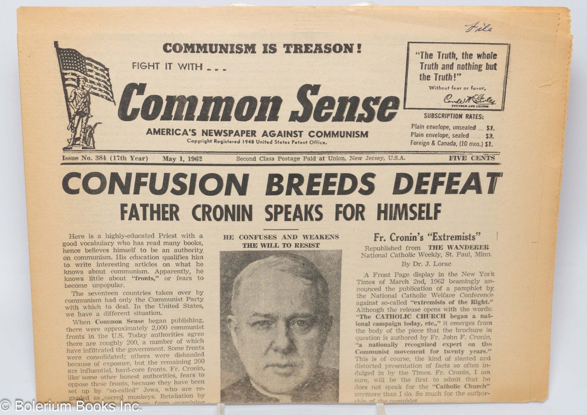 Common Sense: America's newspaper against Communism; issue no. 384, May ...