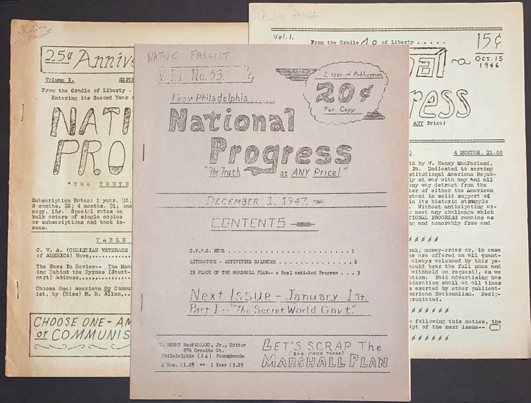 Cat.No: 307050 National Progress [three issues