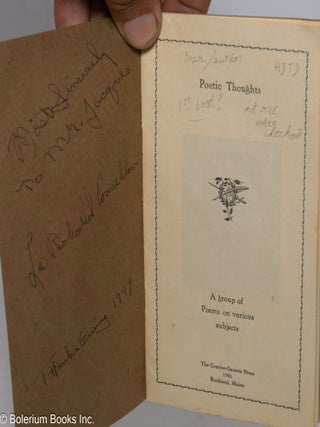 Poetic Thoughts. A group of poems on various subjects