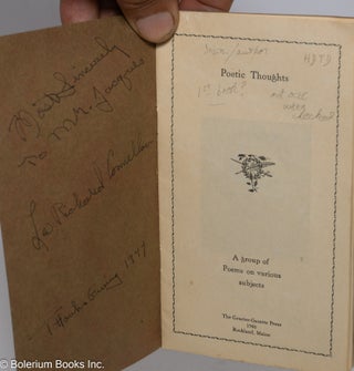 Poetic Thoughts. A group of poems on various subjects