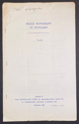 Cat.No: 307628 Peace Movement in Hungary. No. 5 (November, 1950