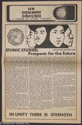 Cat.No: 307727 On Common Ground: A Journal of Ethnic Thought. Vol. 1 no. 1 (August 30, 1979