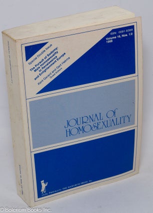 Cat.No: 307744 Journal of Homosexuality: vol. 16, #1/2; Special double issue: The pursuit...