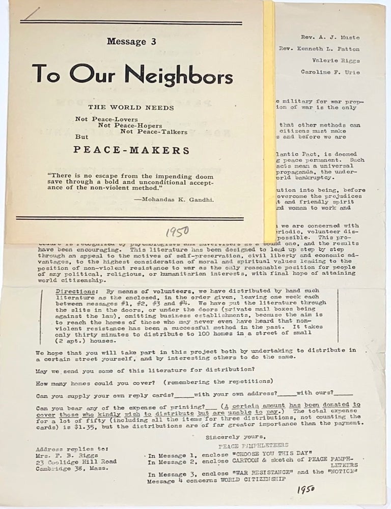 Peace Pamphleteers group of nine items