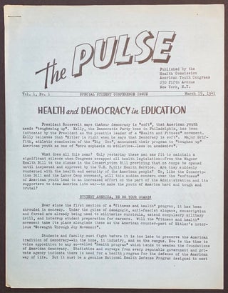 Cat.No: 307844 The Pulse. Vol. 1 no. 1. Special Student Conference Issue (March 19, 1941
