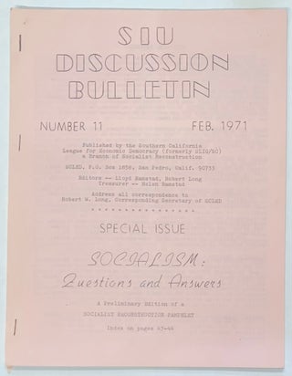 Cat.No: 307859 SIU Discussion Bulletin. No. 11 (Feb. 1971). Lloyd Ramstad, Robert Long