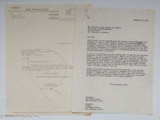 Cat.No: 307871 [An exchange of two letters re: San Francisco Junior Chamber of Commerce]....