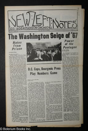 Cat.No: 307901 SDS new left notes, vol. 2, no. 38, October 30, 1967. The Washington Siege...