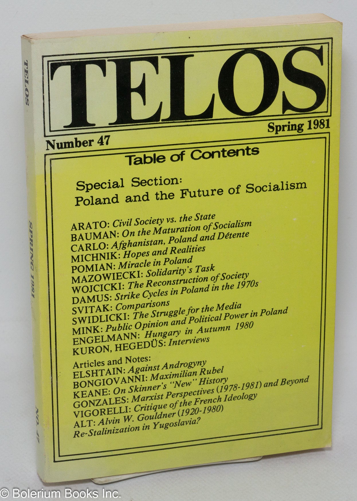 Telos Journal Telos: No. 47 Spring 1981 | Paul Piccone