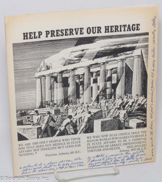 Cat.No: 307931 Help preserve our heritage [pamphlet