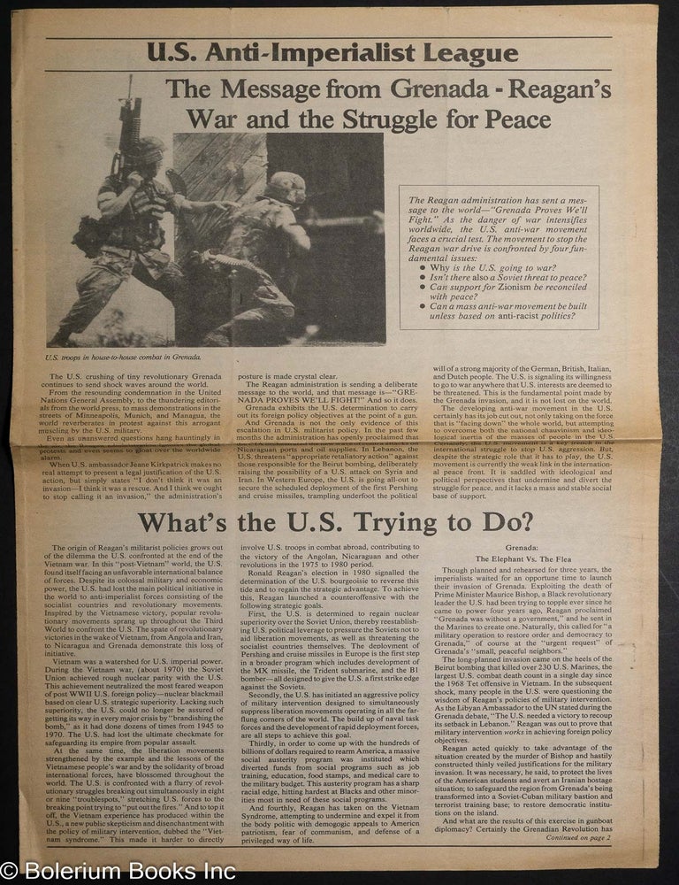 Cat.No: 307969 U.S. Anti-Imperialist League (November 1983) The message from Grenada - Reagan's war and struggle for peace