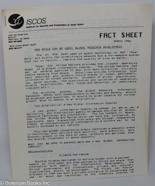 Cat.No: 308036 ISCOS, fact sheet (March 1986). How space can be used: global rescue...