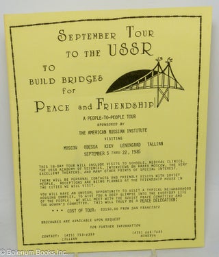 Cat.No: 308081 September Tour to the USSR to Build Bridges for Peace and Friendship