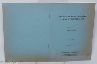 Cat.No: 308086 The nature and feasibility of war and deterrence. Herman Kahn