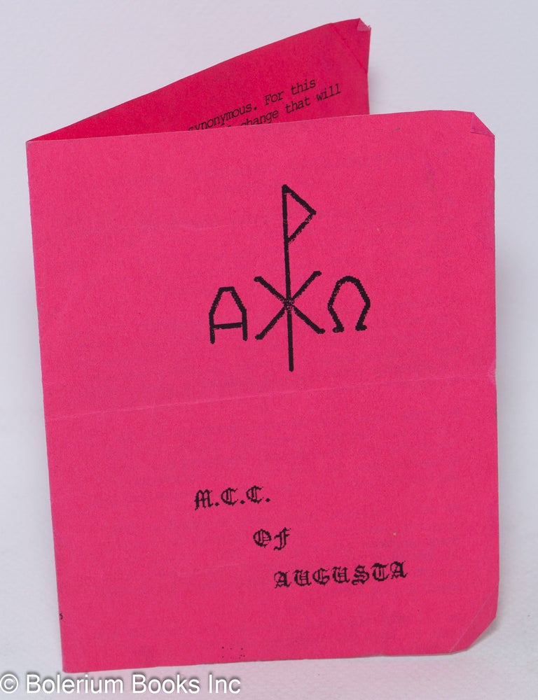 Cat.No: 308371 M.C.C. of Augusta [leaflet/handout