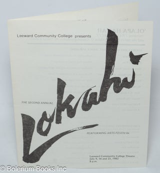 Cat.No: 308393 Leeward Community College presents the second annual Lokahi performing...