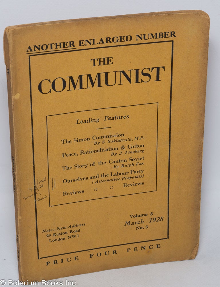 Cat.No: 308445 The Communist, March 1928, vol. 3, no. 3