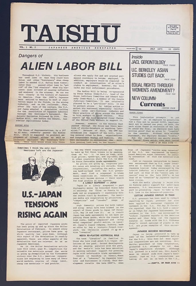 Cat.No: 308512 Taishu: Japanese American Newspaper. Vol. 1 no. 2 (July 1973