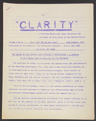Cat.No: 308616 Clarity: a monthly newsletter that discusses the problems of revolution in...