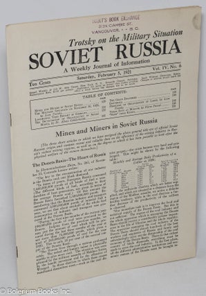 Cat.No: 308631 Soviet Russia, a weekly journal of information. Vol. 4, no. 6, February 5,...