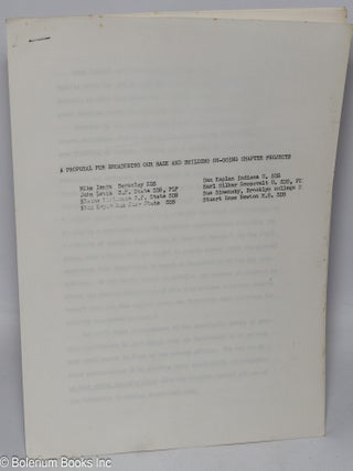 Cat.No: 308685 A proposal for broadening our base and building on-going chapter projects....