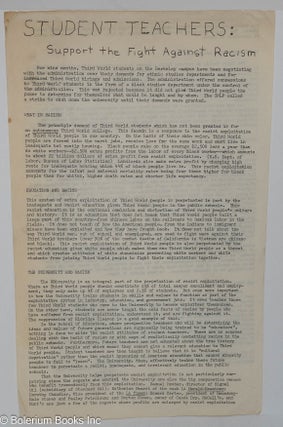 Cat.No: 308687 Student teachers; support the fight against racism [handbill