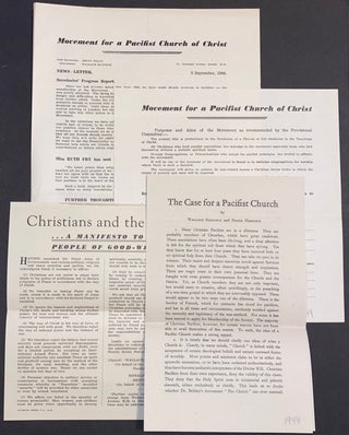 Cat.No: 308698 [Four items from the Movement for a Pacifist Church of Christ]. Wallace...