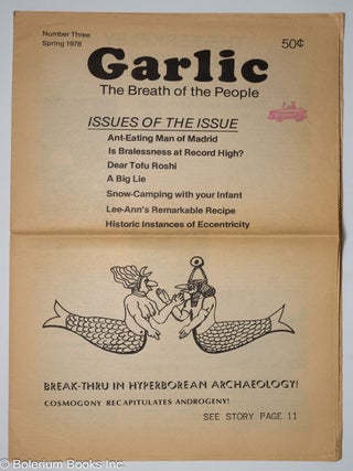 Cat.No: 308721 Garlic; the breath of the people, no. 3 (Spring 1978). Nancy Clement,...
