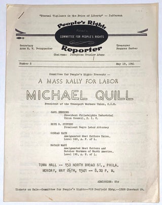 Cat.No: 308766 People's Rights Reporter. No. 5 (May 19, 1941