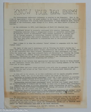 Cat.No: 308824 Know your real enemy [handbill