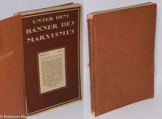 Cat.No: 308894 Unter dem Banner des Marxismus. I. Jahrgang 1925, Heft I Marz - Zweite...