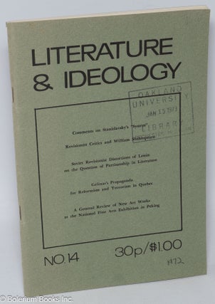 Cat.No: 308916 Literature & Ideology: No. 14. Necessity for Change Institute of...