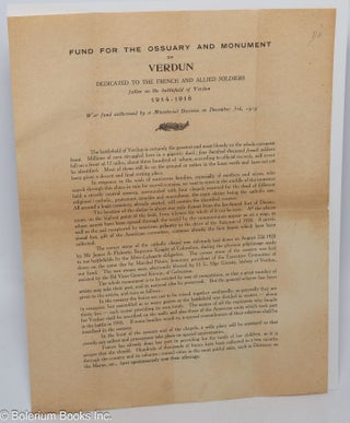 Cat.No: 308970 Fund for the Ossuary and Monument of Verdun dedicated to the French and...