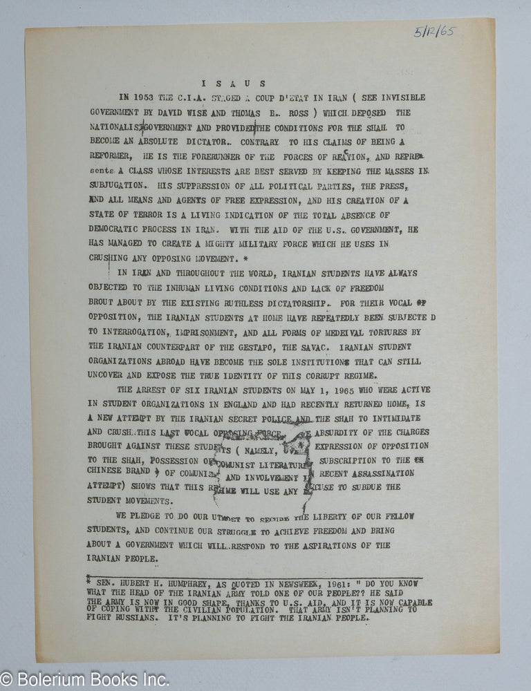 Cat.No: 309114 ISAUS [handbill]