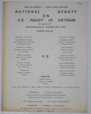 Cat.No: 309180 National Debate on U.S. Policy in Vietnam direct from Washington, D.C....
