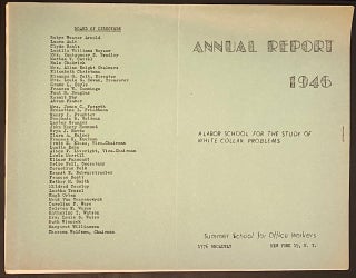 Annual report of the Summer School for Office Workers - A Labor School for the Study of White Collar Problems