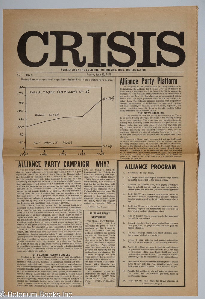 Cat.No: 309590 Crisis; vol. 1, no. 4 (Friday, June 20, 1969)