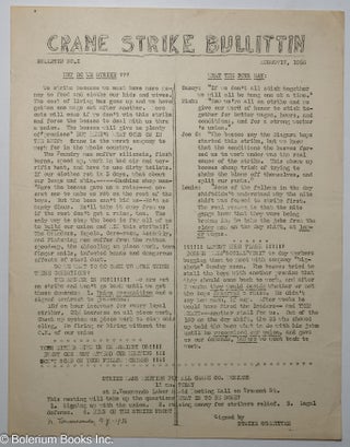 Cat.No: 309672 Crane Strike Bulletin; no. 1 (August 17, 1936