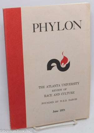 Cat.No: 309911 Phylon: The Atlanta University review of race and culture; vol. 39, #2:...