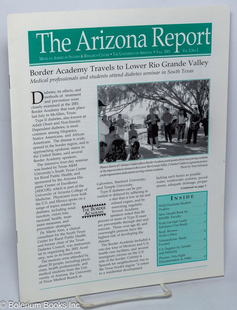 Cat.No: 309980 The Arizona Report: Mexican American Studies & Research Center newsletter