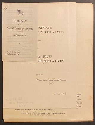 Cat.No: 310148 [Seven different items from Women for the United States of America]....
