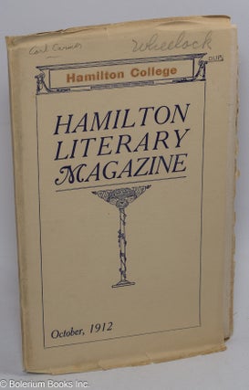 Cat.No: 310391 Hamilton Literary Magazine. Vol. 47, No. 2. October 1912