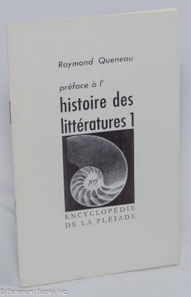 Cat.No: 310394 Préface à l’Histoire des littératures 1. Littératures anciennes,...