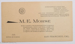 Cat.No: 310477 Subscription agent, M. E. Morse [business card