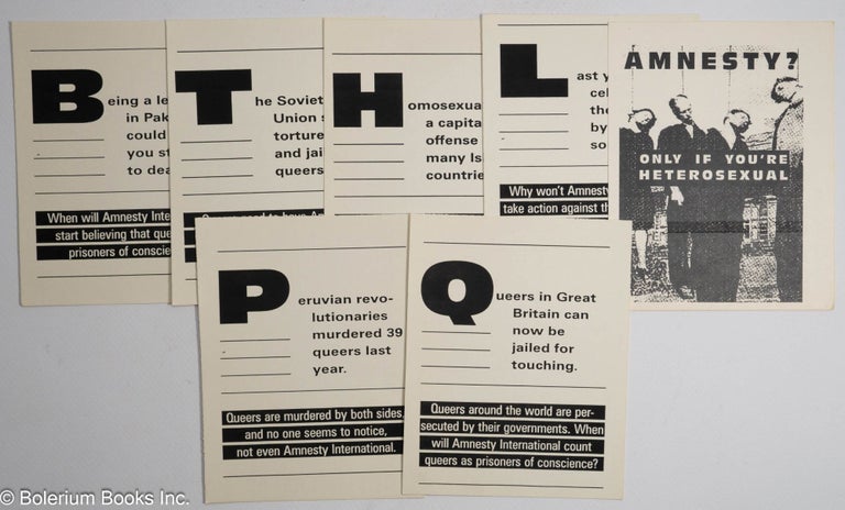 Cat.No: 310530 [7 postcards demanding that Amnesty International include homosexual...