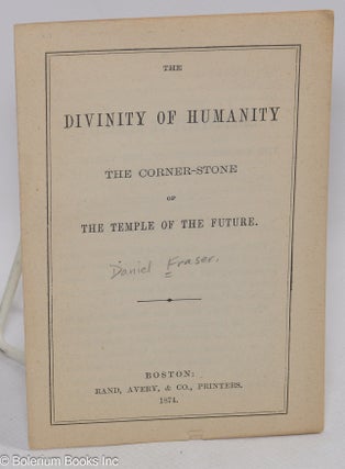 Cat.No: 310635 The divinity of humanity, the corner-stone of the temple of the future....