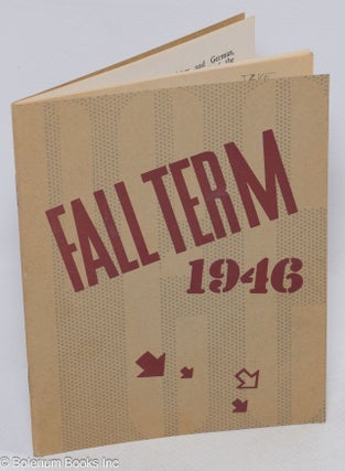 Cat.No: 310728 Fall term 1946